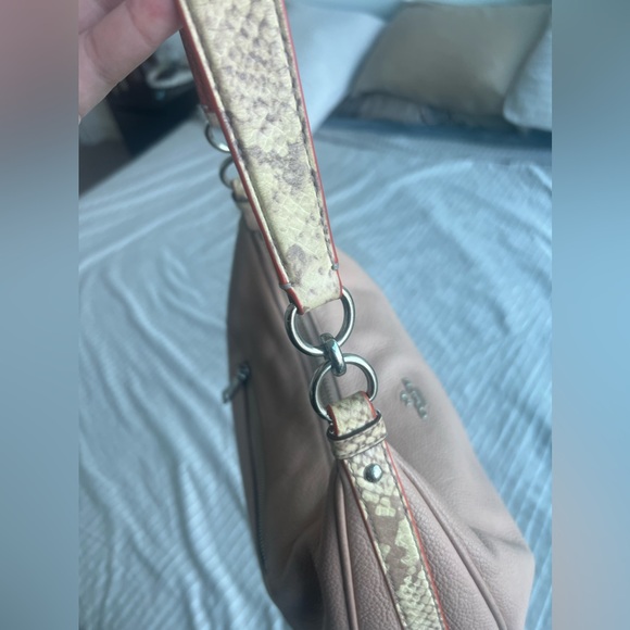 Coach Harley East West Hobo Shoulder Bag with Snakeskin Trim - Picture 6 of 10